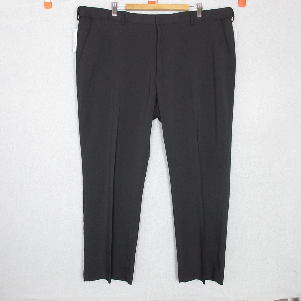 Van Heusen Traveler Mens Black Dress Pants 44x30 Big & Tall Non-Iron Stretch NEW